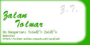 zalan tolmar business card